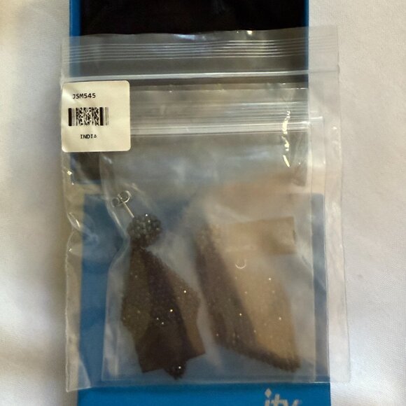 Black Spinel Rhodium Over Sterling Silver Earrings - Picture 3 of 4